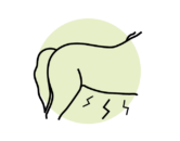 Icon // Pferd mit Bauchschmerzen.