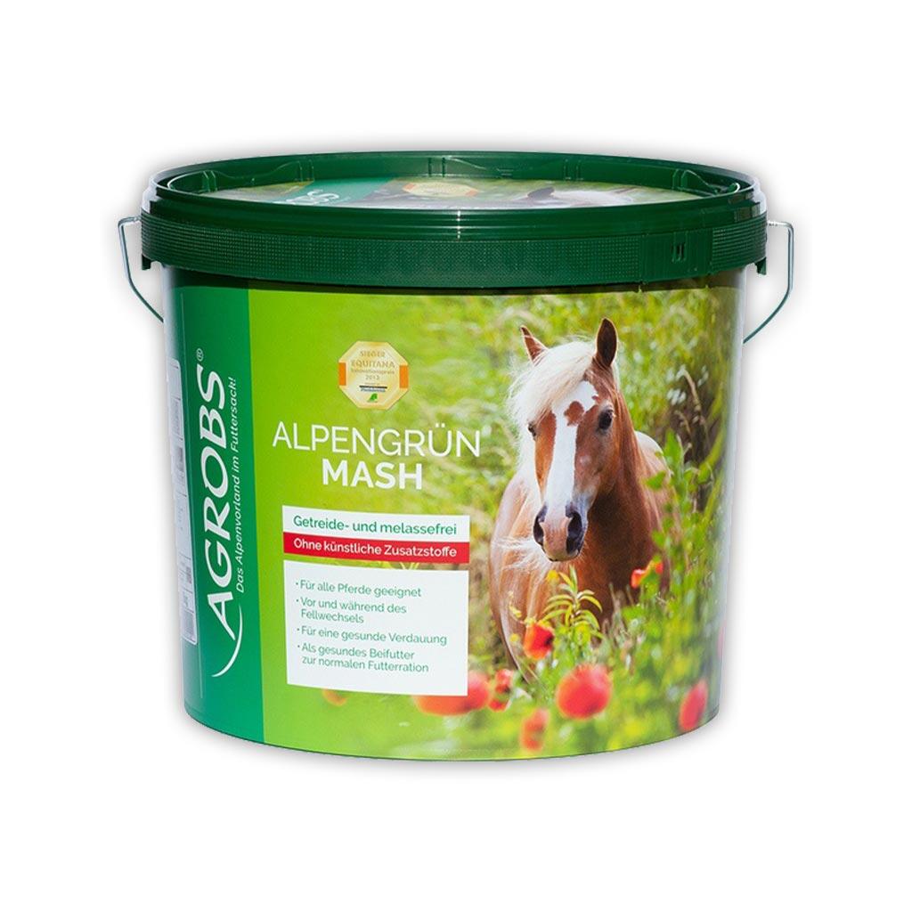 AGROBS Futter ALPENGRÜN MASH für Pferde 5kg Eimer