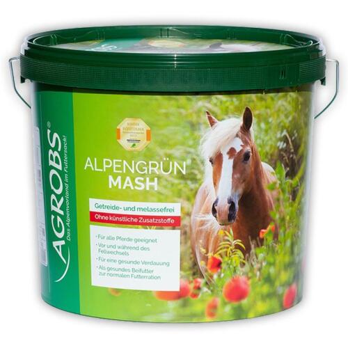 AGROBS Futter ALPENGRÜN MASH für Pferde 5kg Eimer