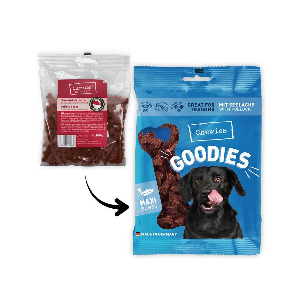 CHEWIES Leckerli GOODIES SEELACHSKNÖCHELCHEN für Hunde 200g