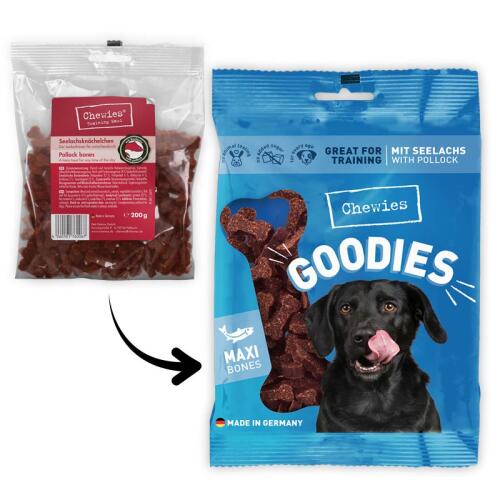 CHEWIES Leckerli GOODIES SEELACHSKNÖCHELCHEN für Hunde 200g