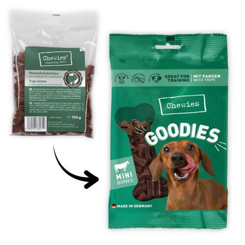 CHEWIES Leckerli MINI-PANSENKNÖCHELCHEN für Hunde 125g