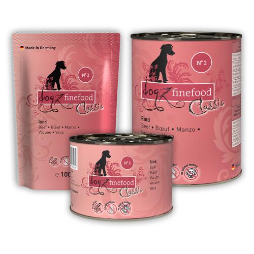 DOGZ FINEFOOD Nassfutter No.2 RIND für ernährungsempfindliche Hunde 400g Dose