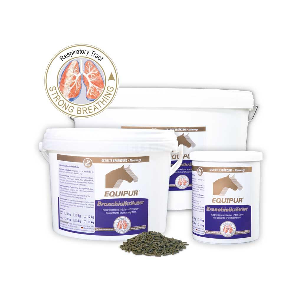 EQUIPUR Ergänzungsfutter BRONCHIALKRÄUTER PELLETIERT für Pferde 1kg
