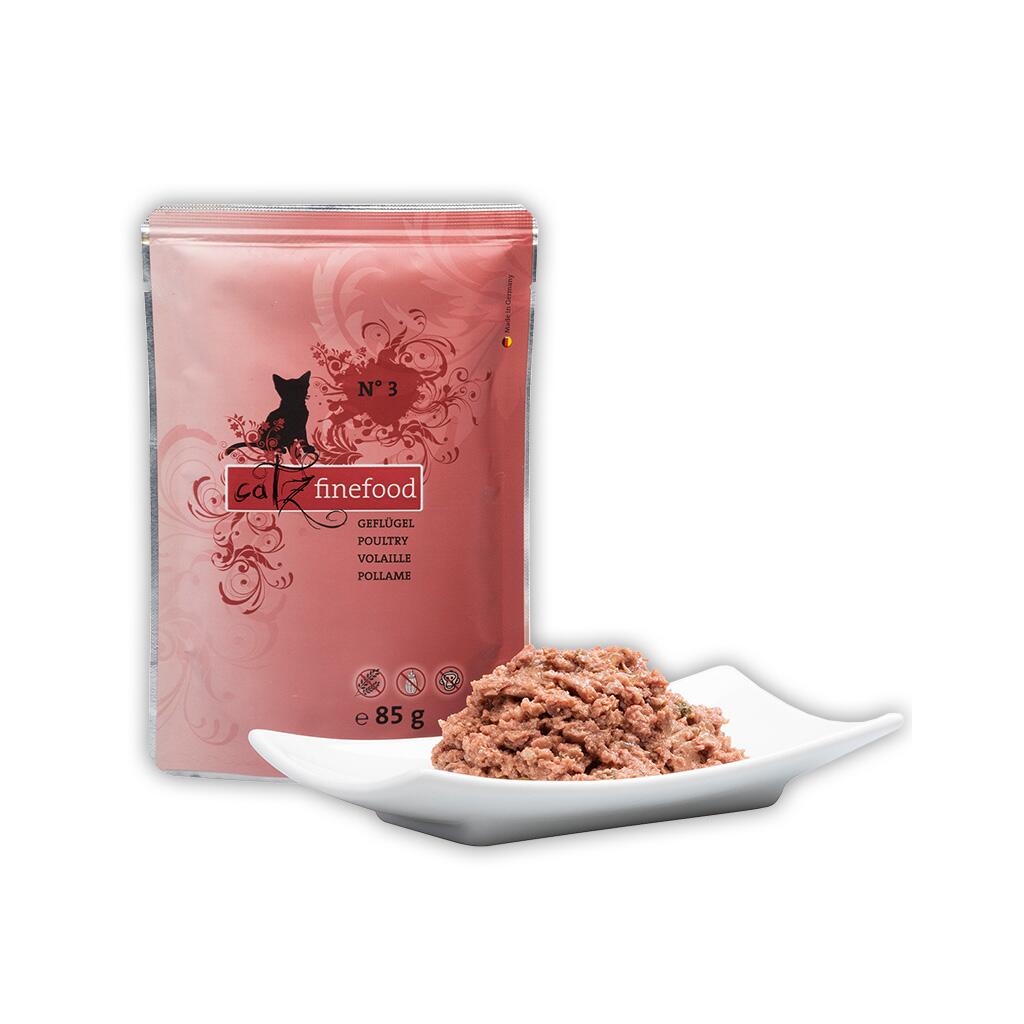 CATZ FINEFOOD Nassfutter NO.3 GEFLÜGEL für Katzen 85g Beutel