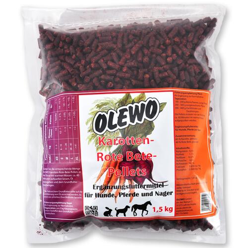 OLEWO Ergänzungsfutter KAROTTEN ROTE BETE PELLETS für Pferde 4,0kg