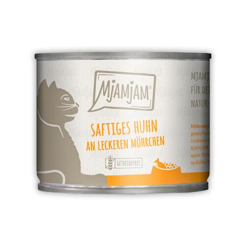 MJAMJAM Nassfutter SAFTIGES HUHN AN LECKEREN MÖHRCHEN für die Katze 200g