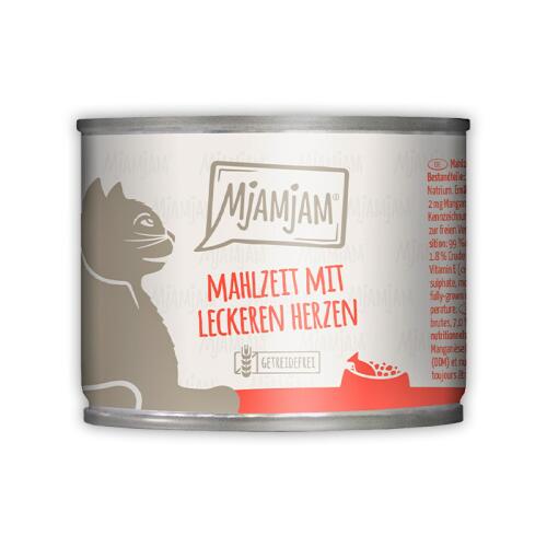 MJAMJAM Nassfutter MAHLZEIT MIT LECKEREN HERZEN für Katzen 200g