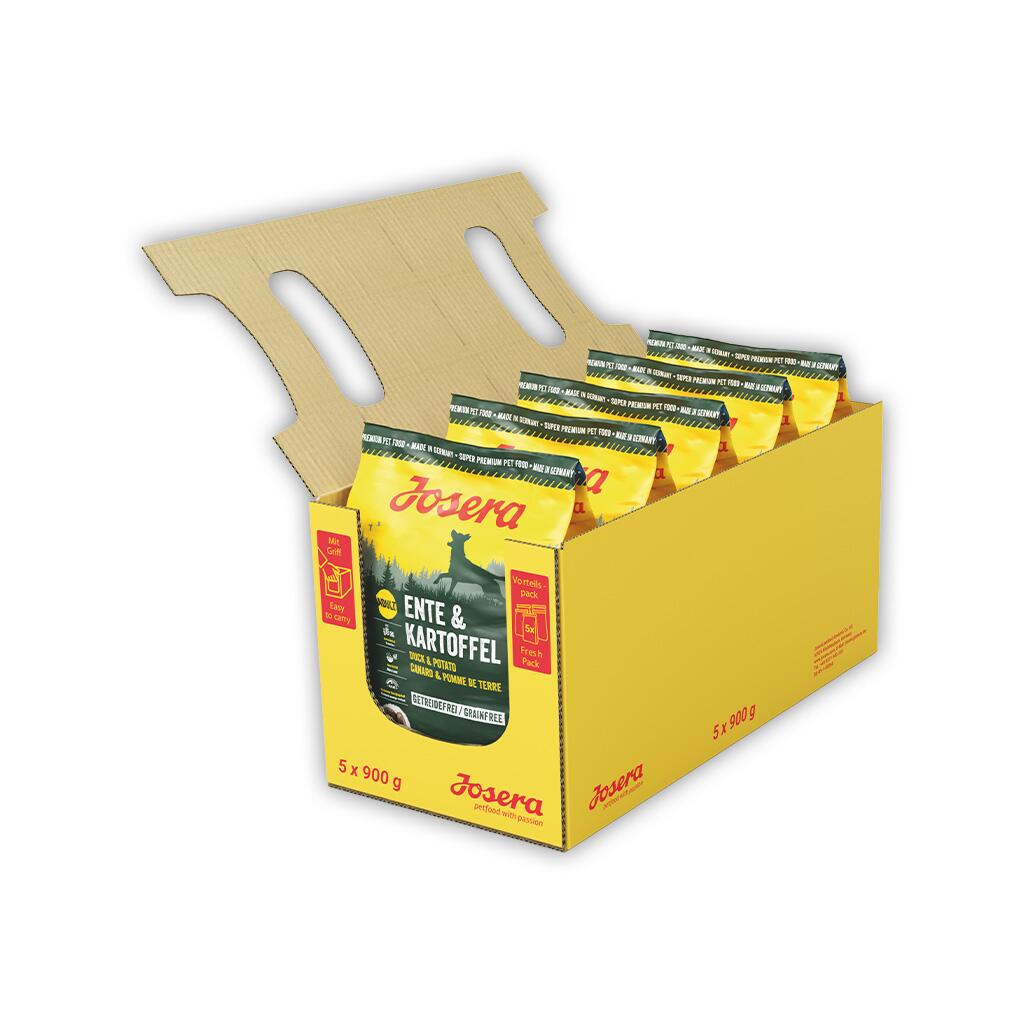 JOSERA Trockenfutter ENTE & KARTOFFEL für Hunde 5x900g