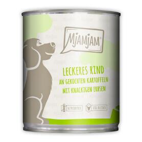 MJAMJAM Nassfutter RIND AN KARTOFFEL UND ERBSEN für Hunde 800g