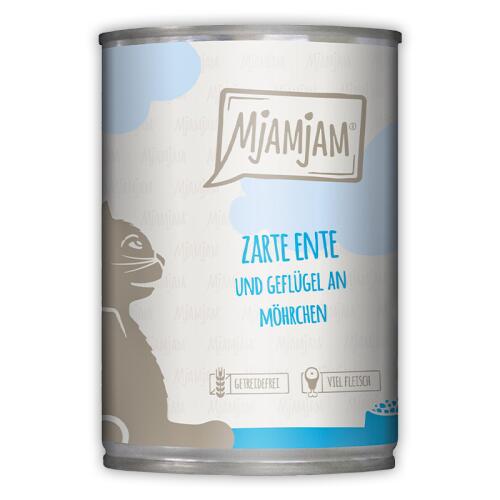 MJAMJAM Nassfutter ZARTE ENTE UND GEFLÜGEL AN MÖHRCHEN für Katzen 400g