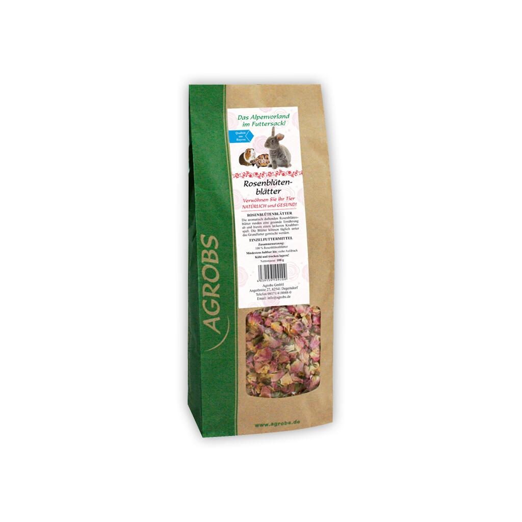 AGROBS Ergänzungsfutter ROSENBLÜTENBLÄTTER für Kaninchen 100g