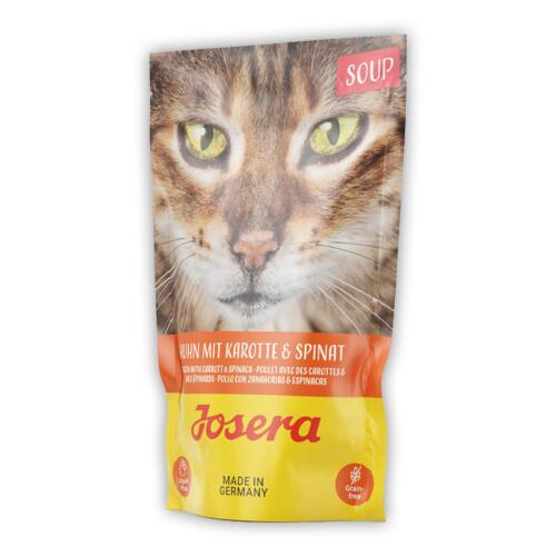 JOSERA Nassfutter SOUP HUHN MIT KAROTTE & SPINAT für Katzen 16x 70g
