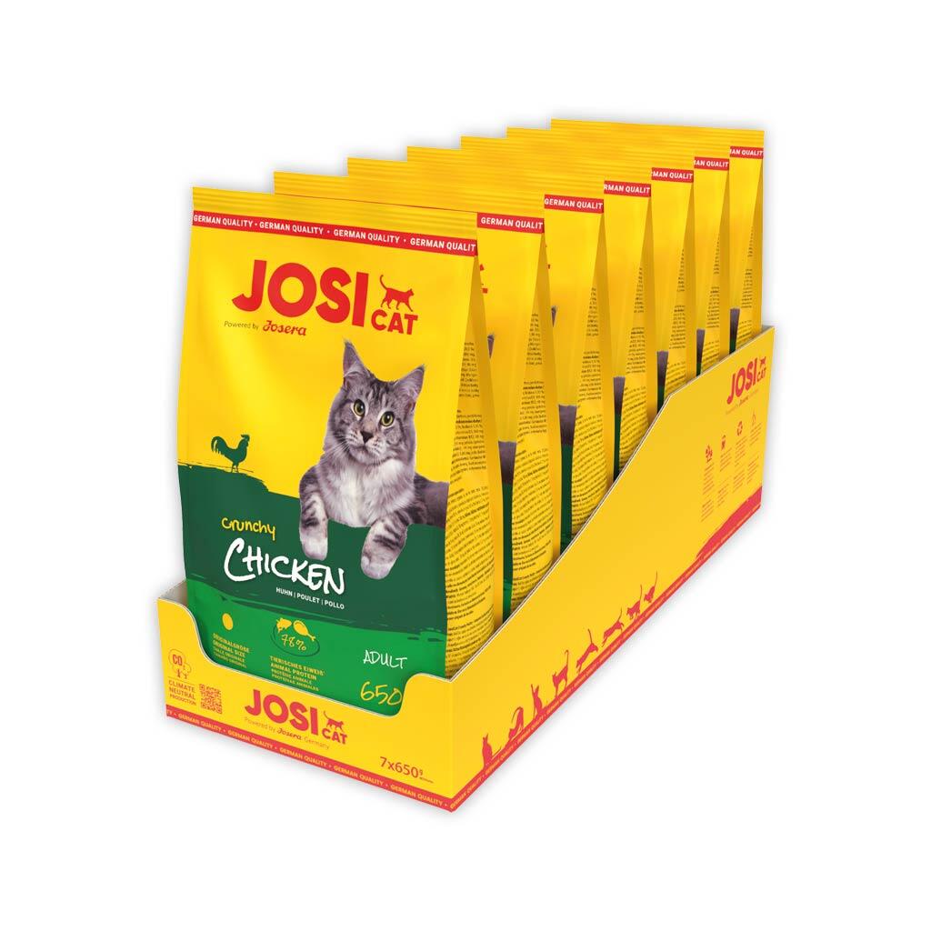 JOSICAT Trockenfutter CRUNCHY CHICKEN für Katzen 7x650g