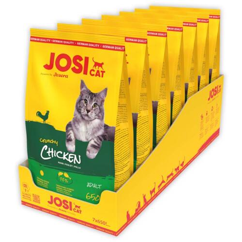 JOSICAT Trockenfutter CRUNCHY CHICKEN für Katzen 7x650g