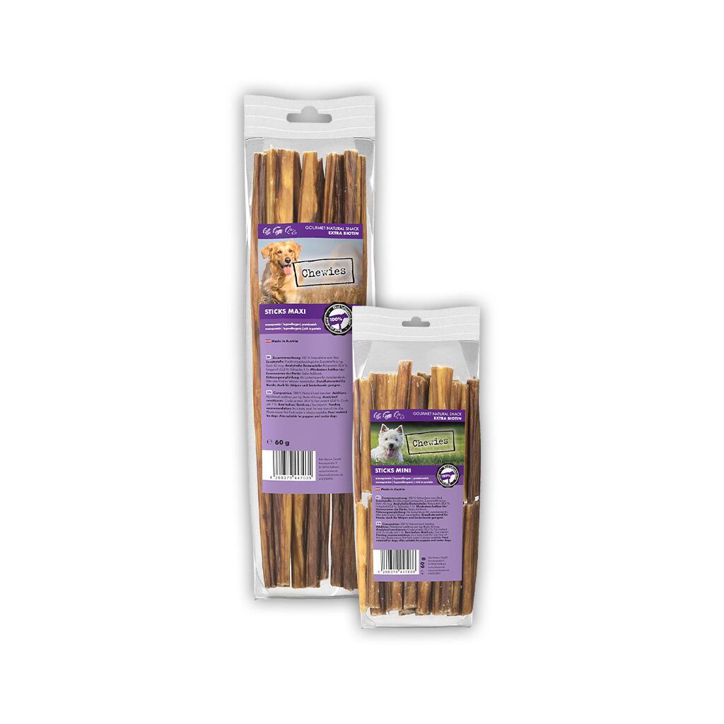 CHEWIES Leckerli STICKS RIND für Hunde 60g