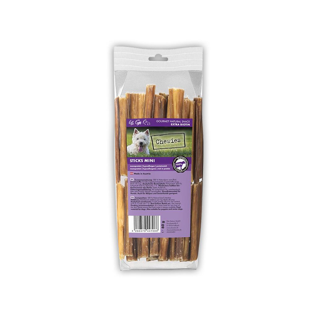 CHEWIES Leckerli STICKS RIND für Hunde 60g mini