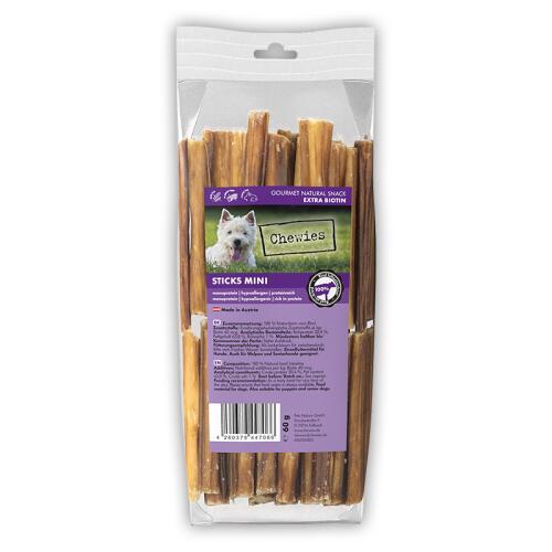 CHEWIES Leckerli STICKS RIND für Hunde 60g mini