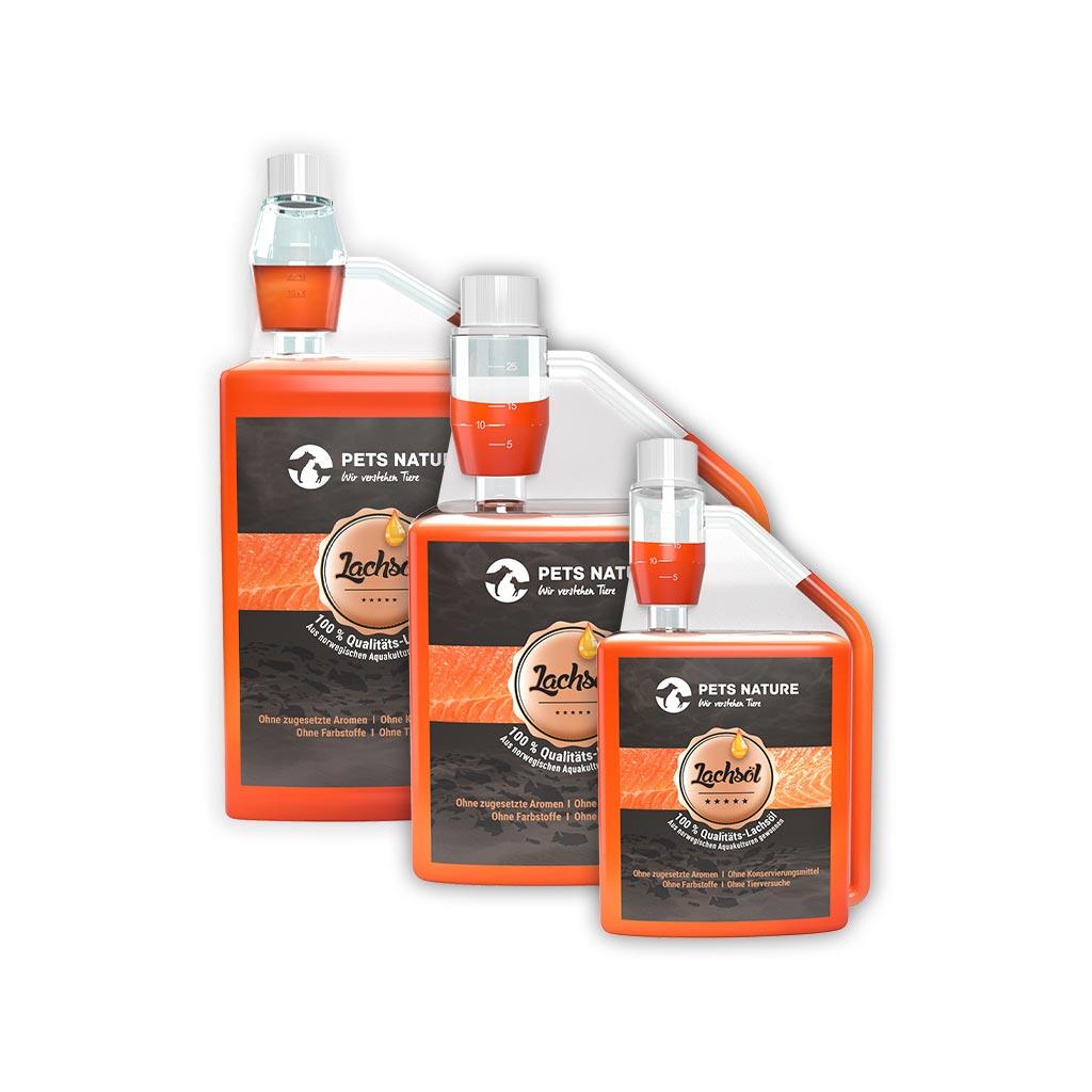 PETS NATURE Ergänzungsfutter LACHSÖL für Hunde und Katzen 1000ml