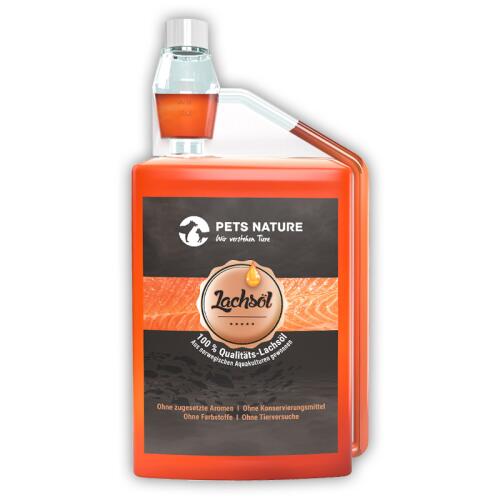 PETS NATURE Ergänzungsfutter LACHSÖL für Hunde und Katzen 1000ml