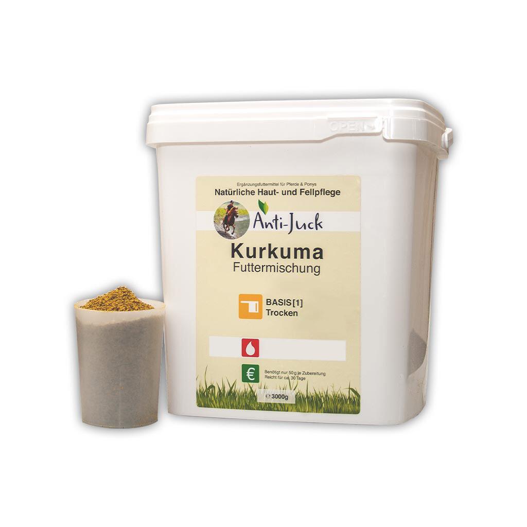 ANTI-JUCK Ergänzungsfutter KURKUMA FUTTERMISCHUNG BASIS für Pferde 3kg Eimer