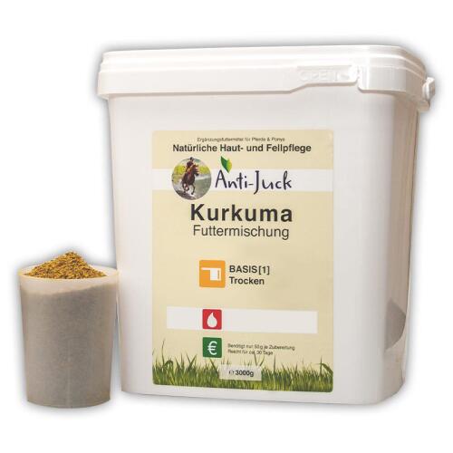 ANTI-JUCK Ergänzungsfutter KURKUMA FUTTERMISCHUNG BASIS für Pferde 3kg Eimer