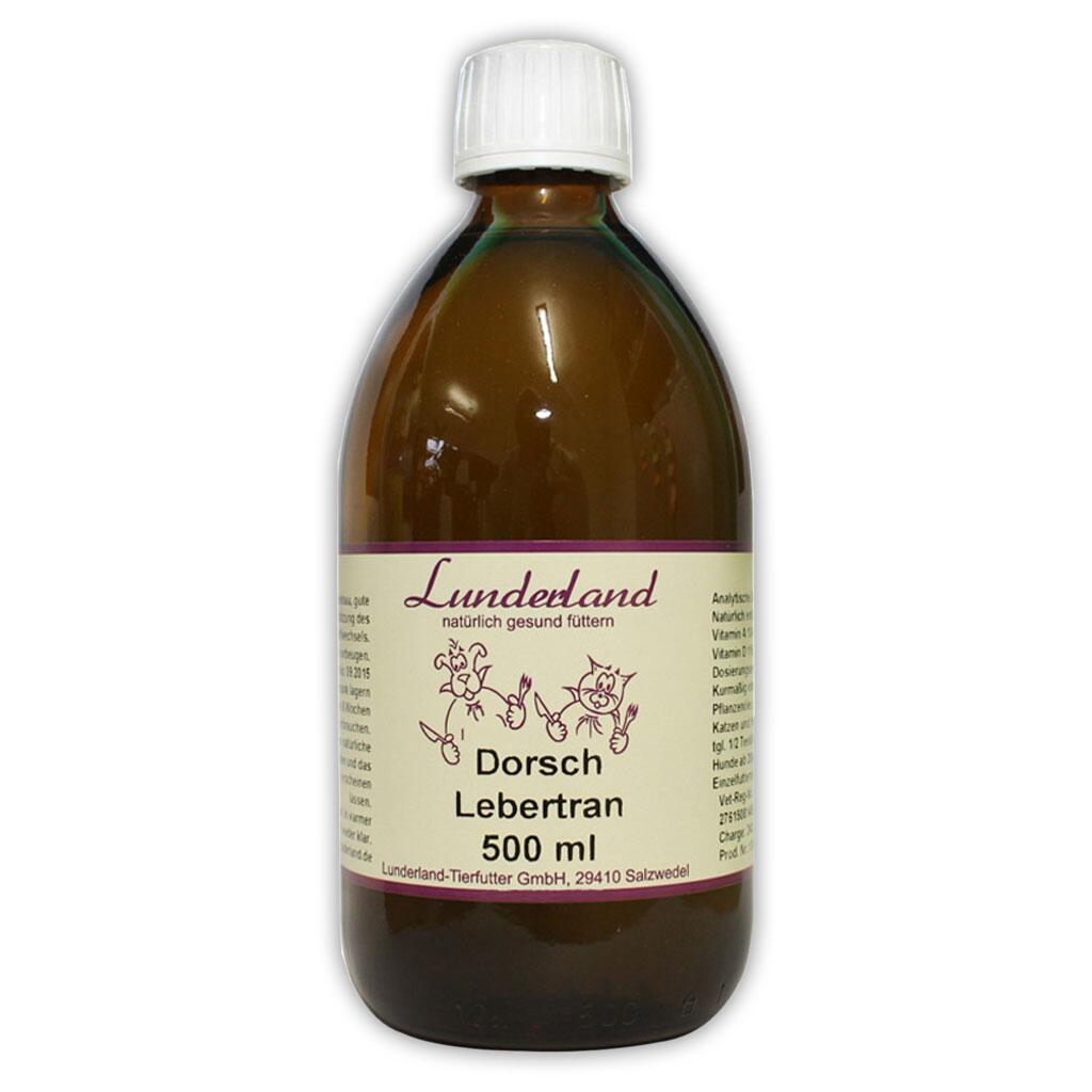 LUNDERLAND Ergänzungsfutter DORSCHLEBERTRAN für Hunde 500ml