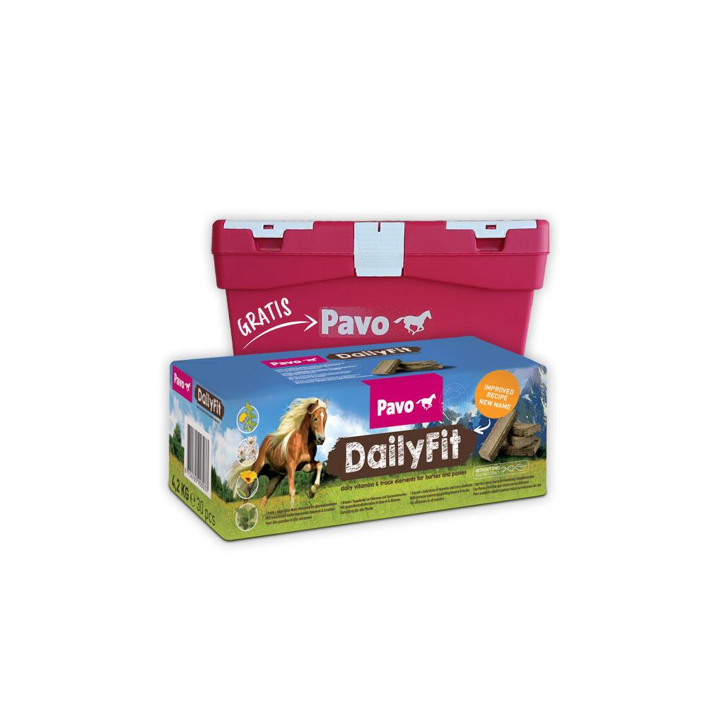 PAVO Mineralfutter DAILYFIT für Pferde 4,5kg + Putzkiste