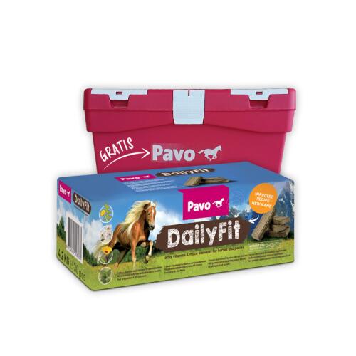 PAVO Mineralfutter DAILYFIT für Pferde 4,5kg + Putzkiste