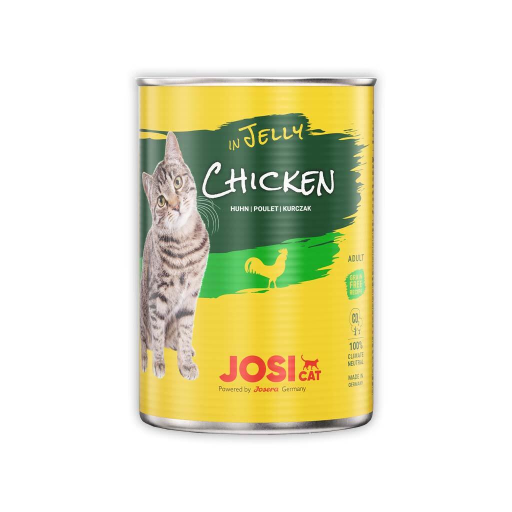 JOSICAT Nassfutter CHICKEN IN JELLY für Katzen 12x 400g