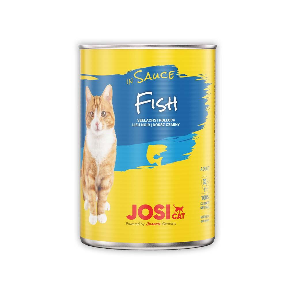 JOSICAT Nassfutter FISH IN SAUCE für Katzen 12x 415g