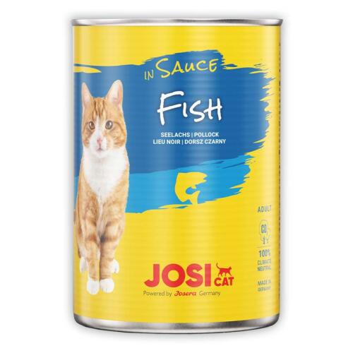 JOSICAT Nassfutter FISH IN SAUCE für Katzen 12x 415g
