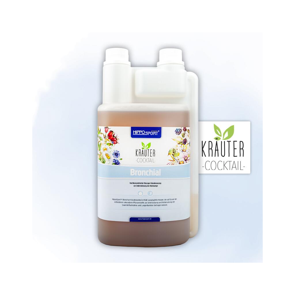 HIPPOSPORT Ergänzungsfutter BRONCHIAL-KRÄUTERCOCKTAIL für Pferde 1l