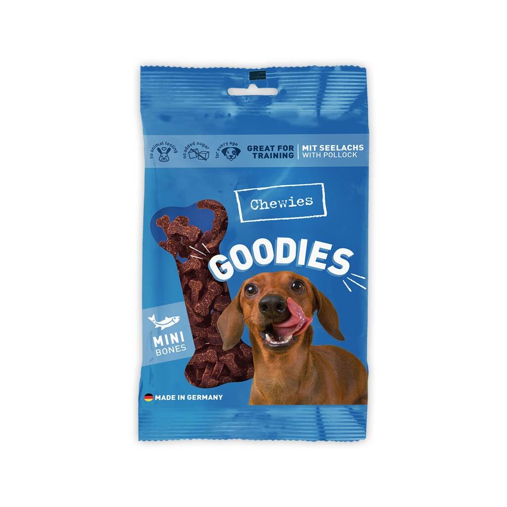 CHEWIES Leckerli GOODIES MINI-SEELACHSKNÖCHELCHEN für Hunde 125g