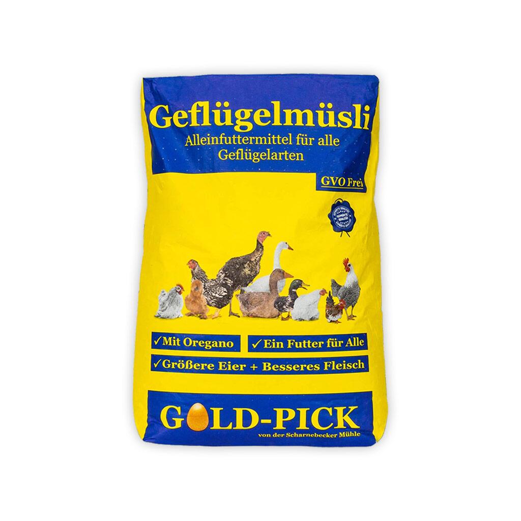 SCHARNEBECKER MÜHLE Futter GOLDPICK GEFLÜGELMÜSLI für Geflügel 20kg