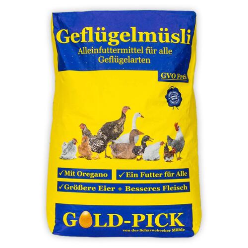 SCHARNEBECKER MÜHLE Futter GOLDPICK GEFLÜGELMÜSLI für Geflügel 20kg