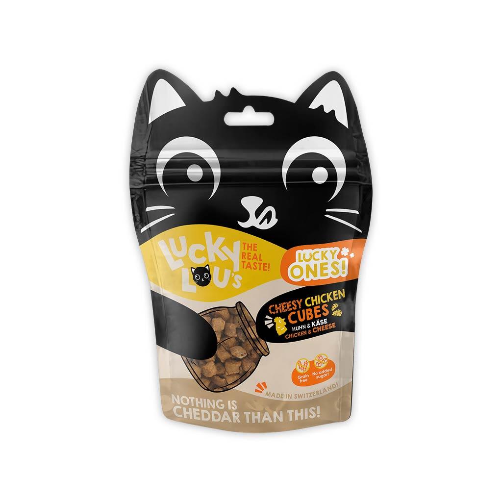 LUCKY LOU Leckerli LUCKY ONES CUBES KÄSE & HUHN für Katzen 80g