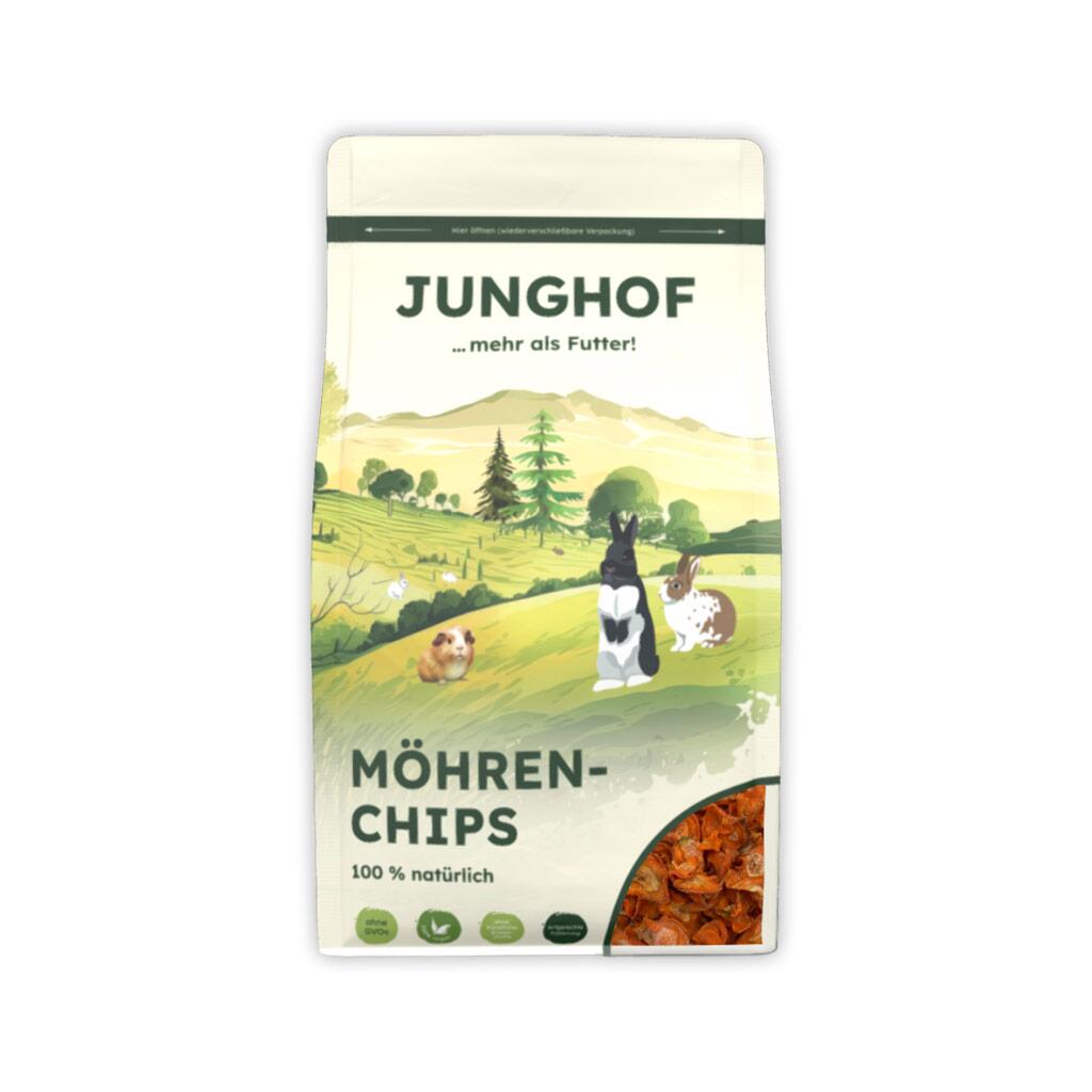 JUNGHOF Ergänzungsfutter MÖHRENCHIPS für Kaninchen 350g