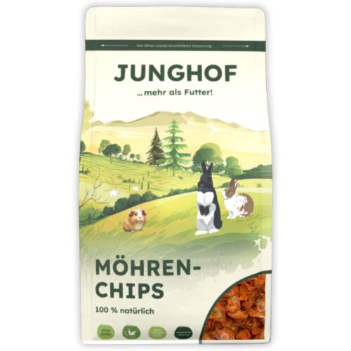 JUNGHOF Ergänzungsfutter MÖHRENCHIPS für Kaninchen 350g