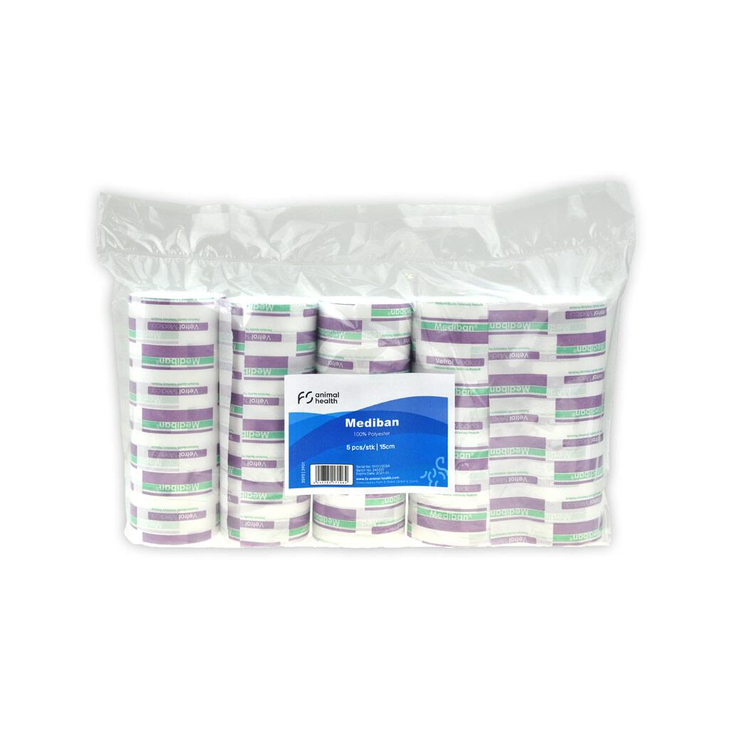 FS Verbandmaterial MEDIBAN SYNTHETISCHE VERBANDWATTE für Pferde 15cm 5 Stück