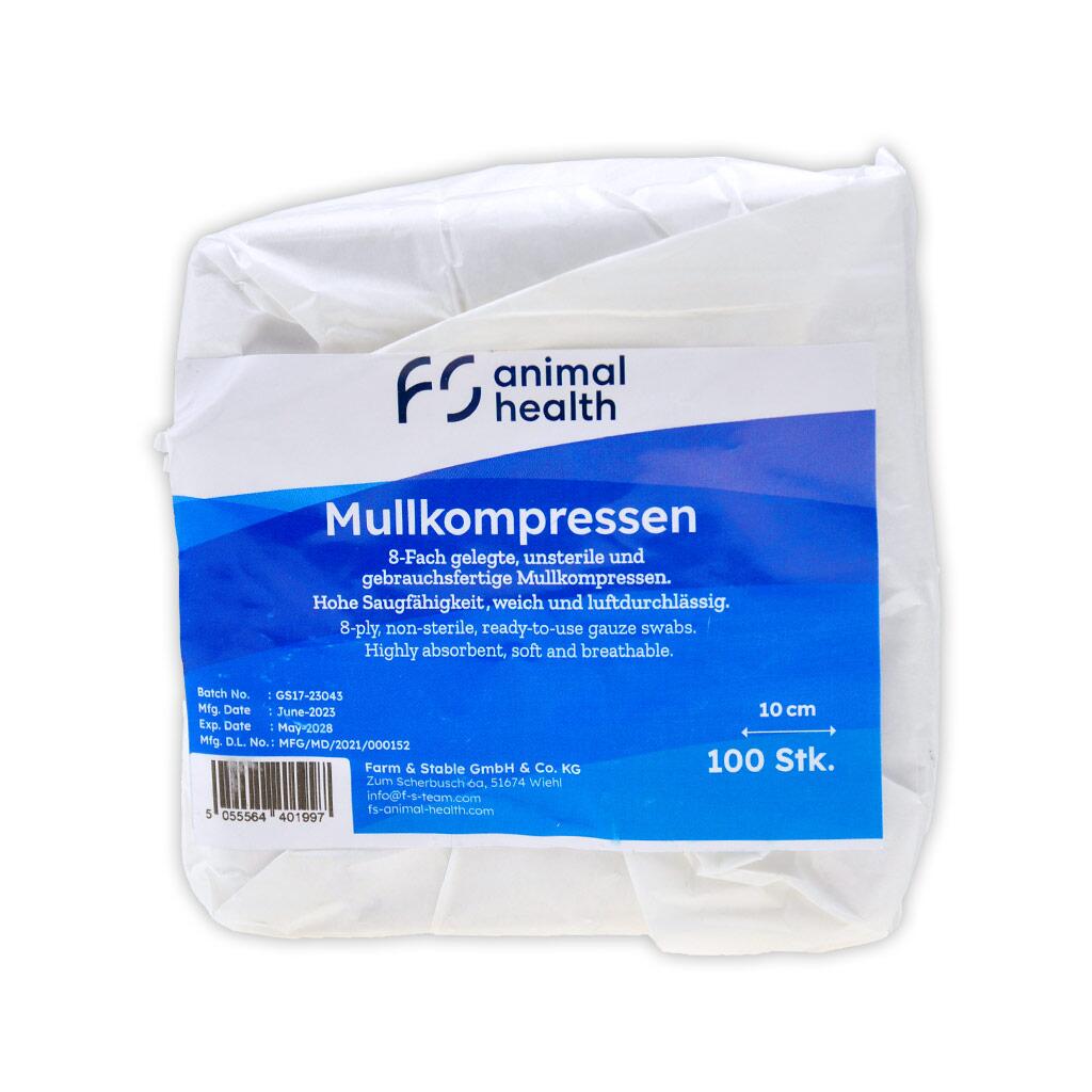 FS Verbandmaterial MULLKOMPRESSEN 10x10cm 8fach 100 Stück