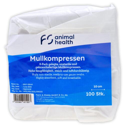 FS Verbandmaterial MULLKOMPRESSEN 10x10cm 8fach 100 Stück