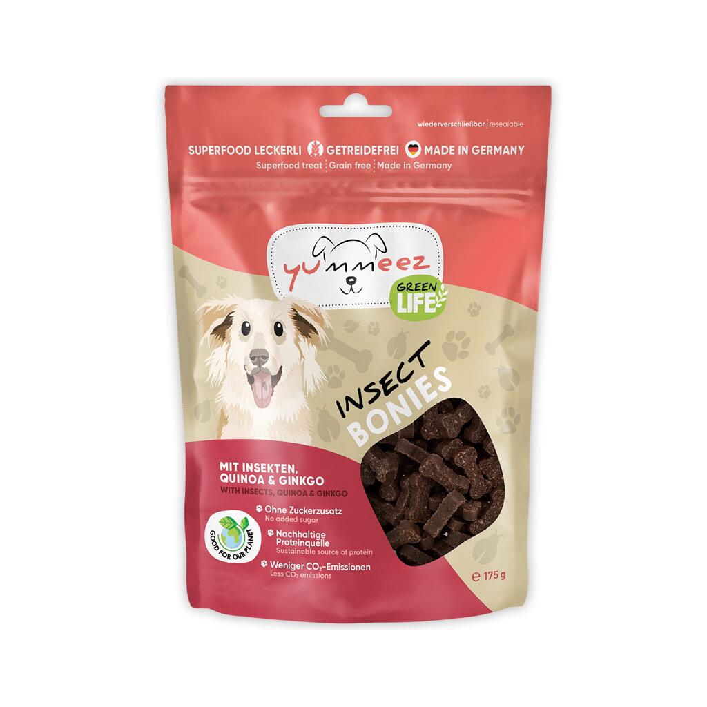 YUMMEEZ GREEN LIFE Leckerli INSECT BONIES für Hunde 175g