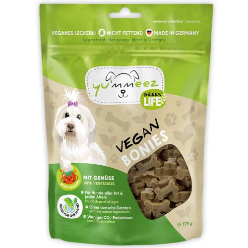 YUMMEEZ GREEN LIFE Leckerli VEGAN BONIES für Hunde 175g