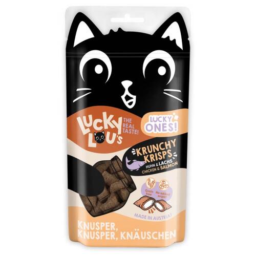 LUCKY LOU Leckerli LUCKY ONES KRUNCHY KRISPS HUHN UND LACHS für Katzen 60g