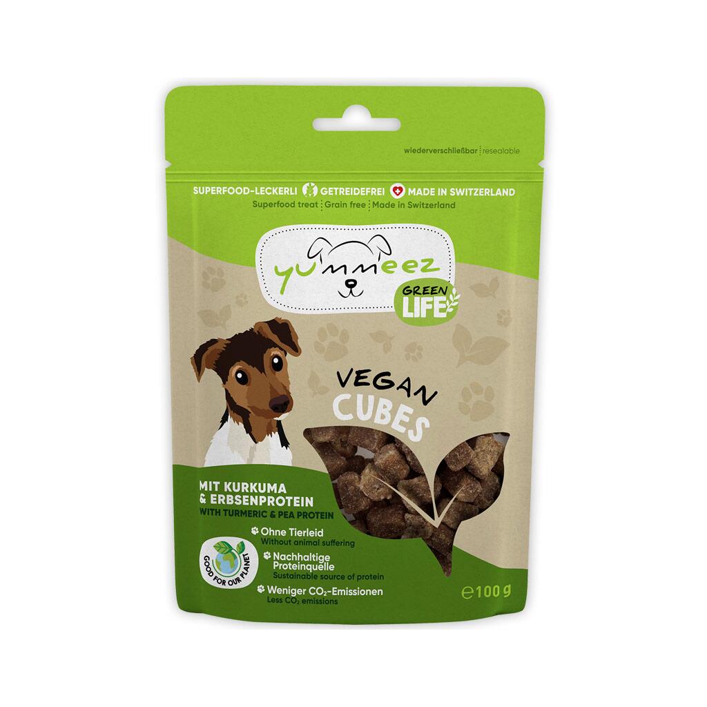 YUMMEEZ GREEN LIFE Leckerli VEGAN CUBES für Hunde 100g