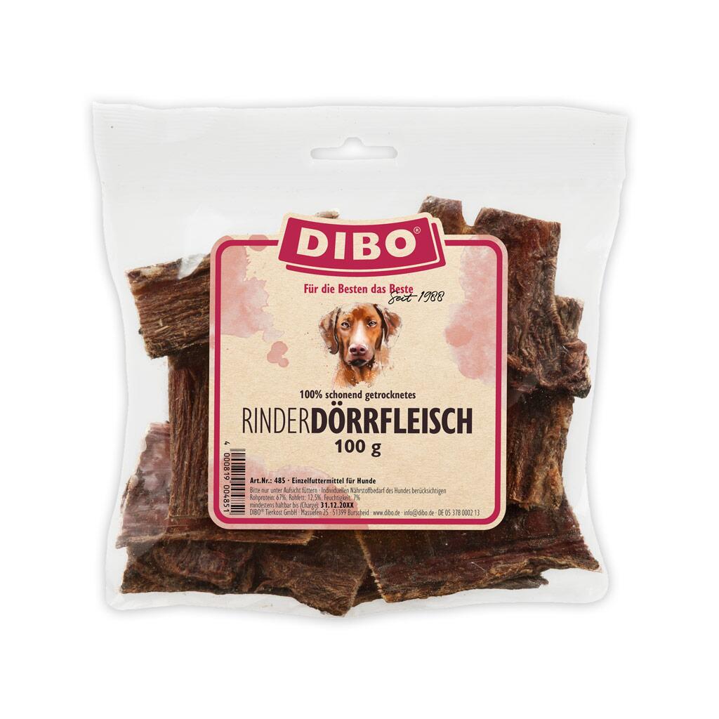 DIBO Leckerli RINDER-DÖRRFLEISCH für Hunde 100g
