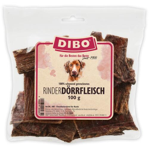 DIBO Leckerli RINDER-DÖRRFLEISCH für Hunde 100g