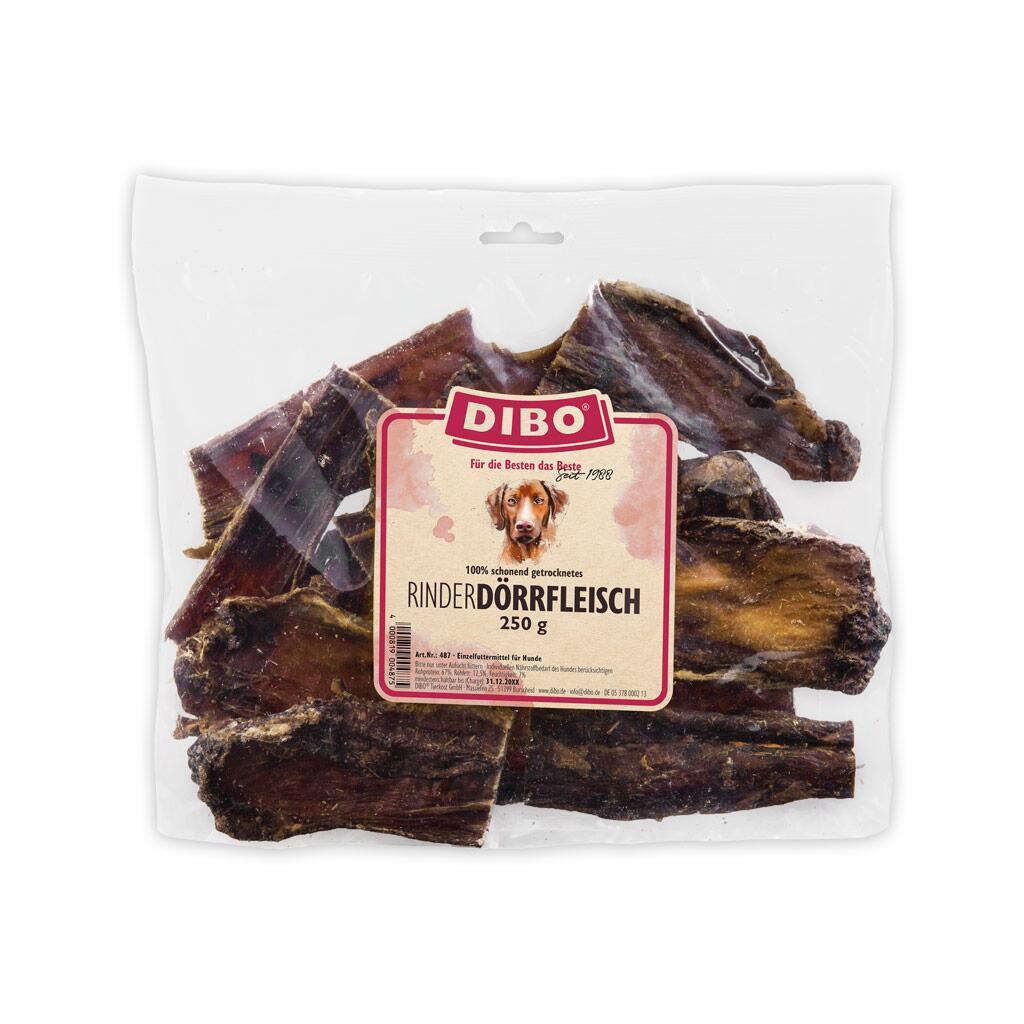 DIBO Leckerli RINDER-DÖRRFLEISCH für Hunde 250g