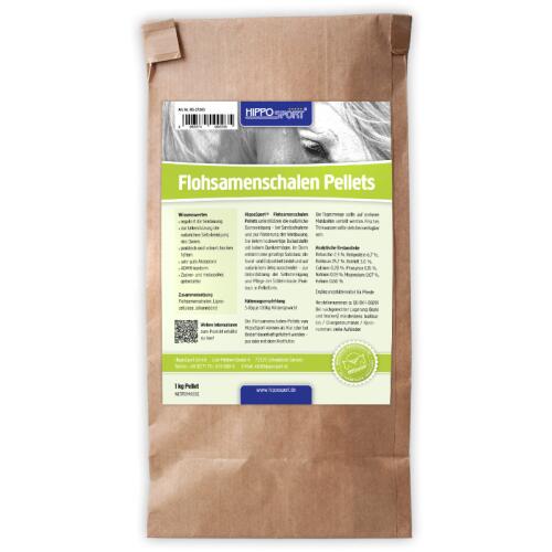 HIPPOSPORT Ergänzungsfutter FLOHSAMENSCHALEN PELLETS für Pferde 1kg